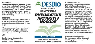 Rheumatoid Arthritis Nosode - DSRT0104 Rheumatoid Arthritis Nosode 11 6 15